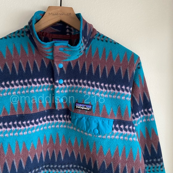 Patagonia Synchilla Snap-T Fleece Pullover Large Laughing Waters Elwha Blue L - Picture 3 of 10